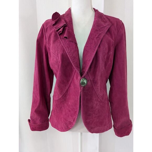 Women's Pink Leather Jacket - Picture 4 of 14